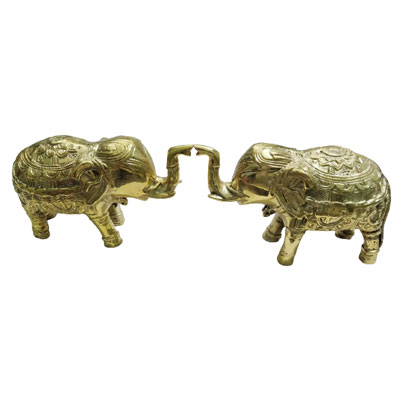 "Brass Elephants (Weight 2.5kgs approx) - Click here to View more details about this Product